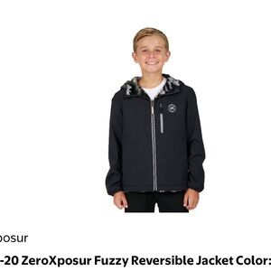 ZeroXposur Black Fuzzy Reversible Jacket for Kids